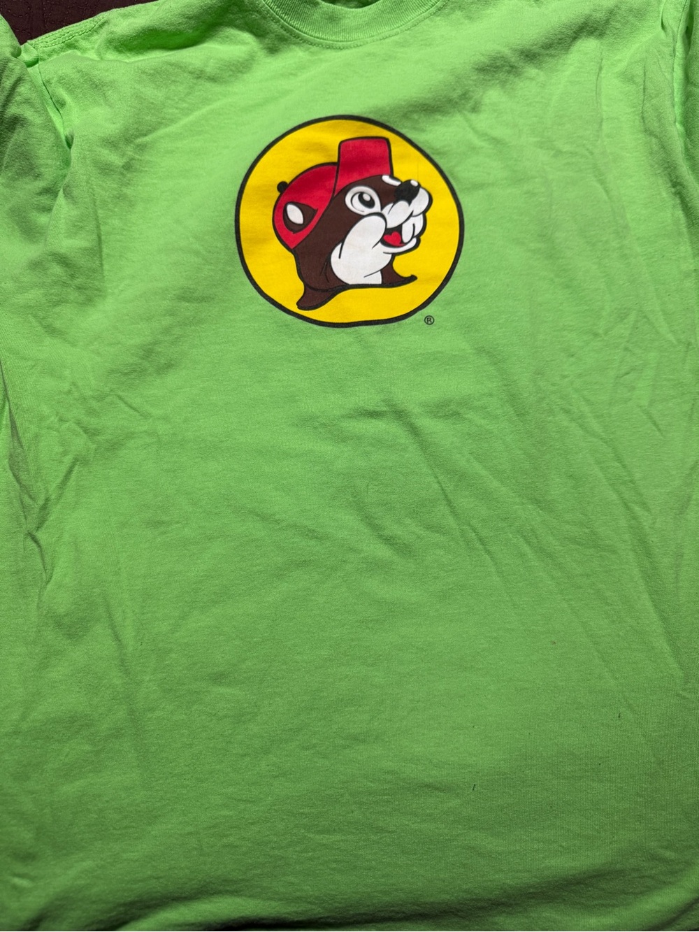 Gildan Lime Green Tee with Yellow & Red Buc-ee's Logo
